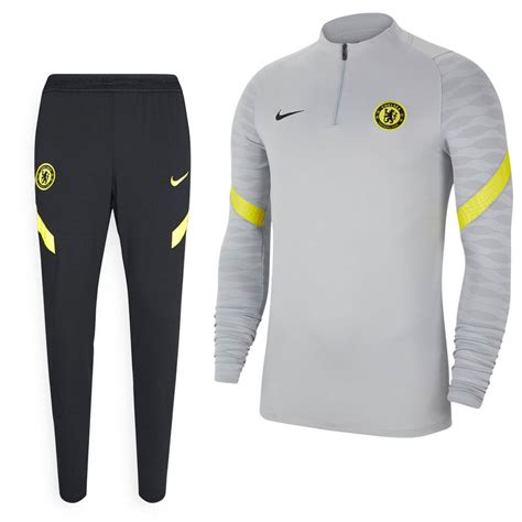 nike chelsea strike drill trainingspak 2021-2022 grijs zwart geel|Chelsea trainingspak 2021.